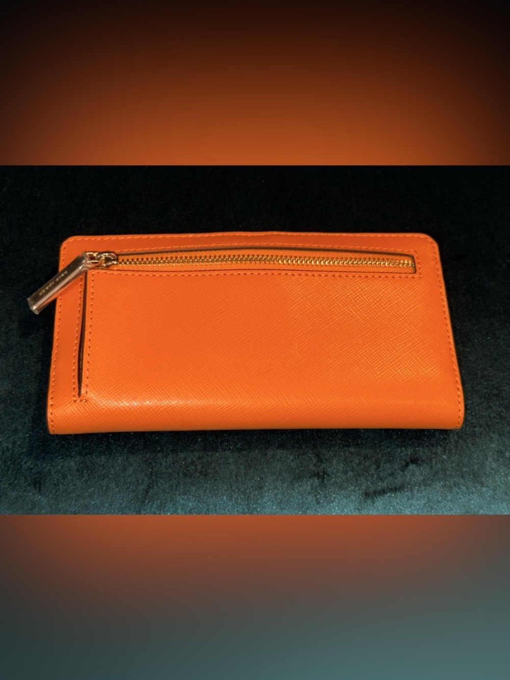 Kate Spade Orange Saffiano Bifold Wallet with Gold Accents - Picture 4 of 5